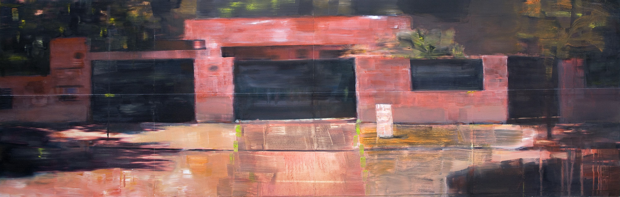 propiedad privada #5, 160x50cm, oil on paper on board, 2008